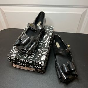 Mini Melissa Jelly Shoes Black Sparkle